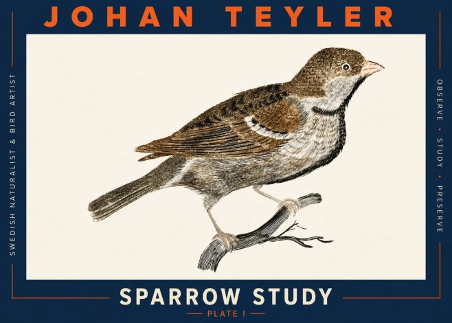 Johan Teyler Sparrow Study No3 - Plakát