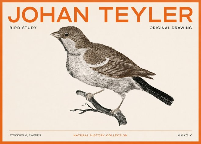 Johan Teyler Bird Study II No3 - Plakát