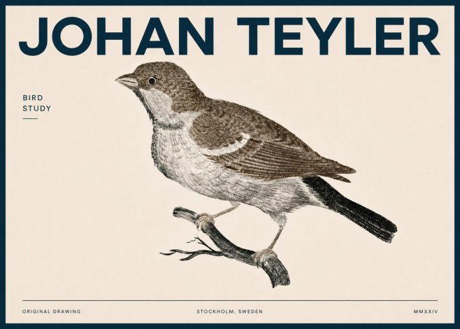 Johan Teyler Bird Study II No4 - Plakát