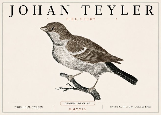 Johan Teyler Bird Study II No6 - Plakát
