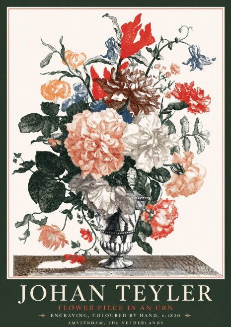 Johan Teyler Flower Piece in an Urn II No4 - Plakát