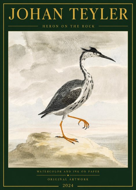 Johan Teyler Heron on the Rock No3 - Plakát