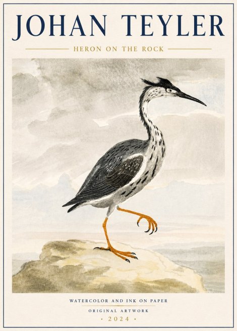 Johan Teyler Heron on the Rock No6 - Plakát