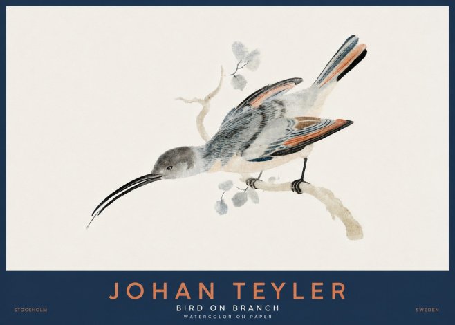 Johan Teyler Bird on Branch I No2 - Plakát
