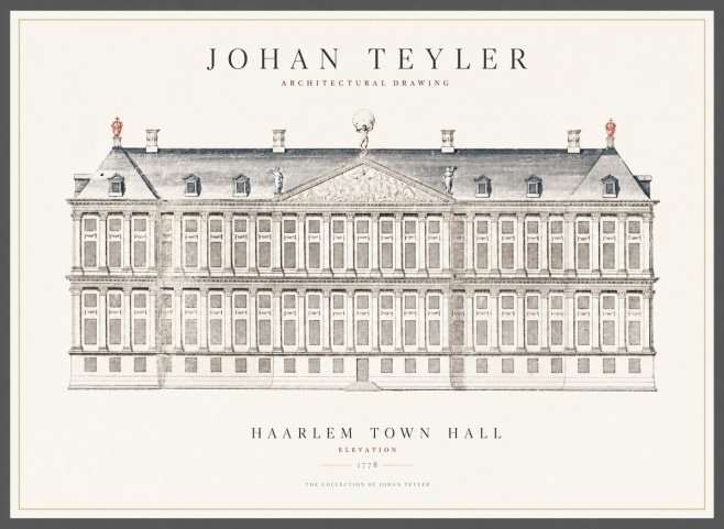 Johan Teyler Haarlem Town Hall - Elevation - 1778 No1 - Plakát