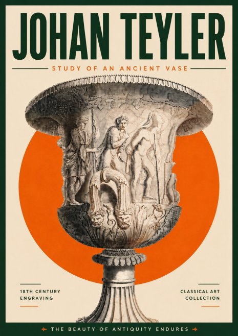 Johan Teyler Study of an Ancient Vase No5 - Plakát