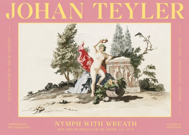 Johan Teyler Nymph with Wreath No2 - Plakát