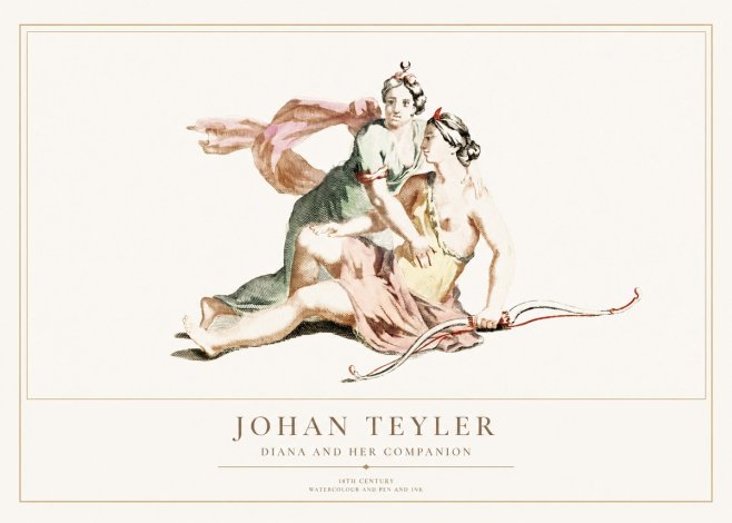 Johan Teyler Diana and Her Companion No1 - Plakát