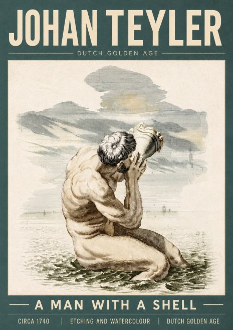 Johan Teyler A Man with a Shell No5 - Plakát