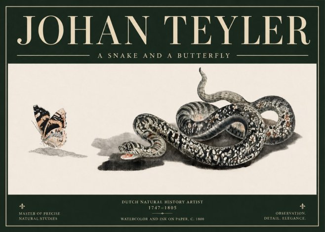 Johan Teyler Snake and Butterfly No5 - Plakát