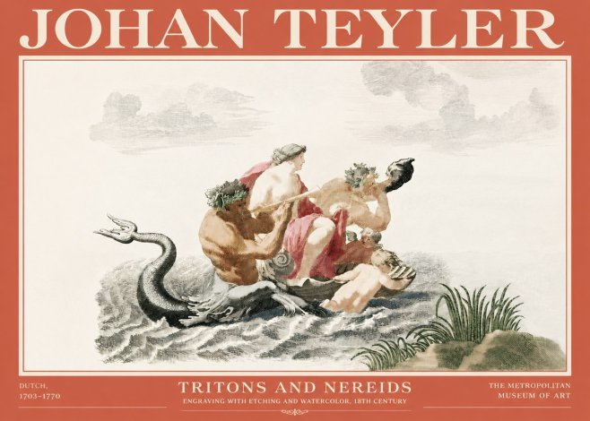 Johan Teyler Tritons and Nereids No4 - Plakát