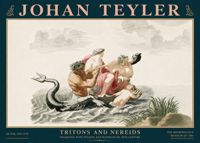 Johan Teyler Tritons and Nereids No5 - Plakát
