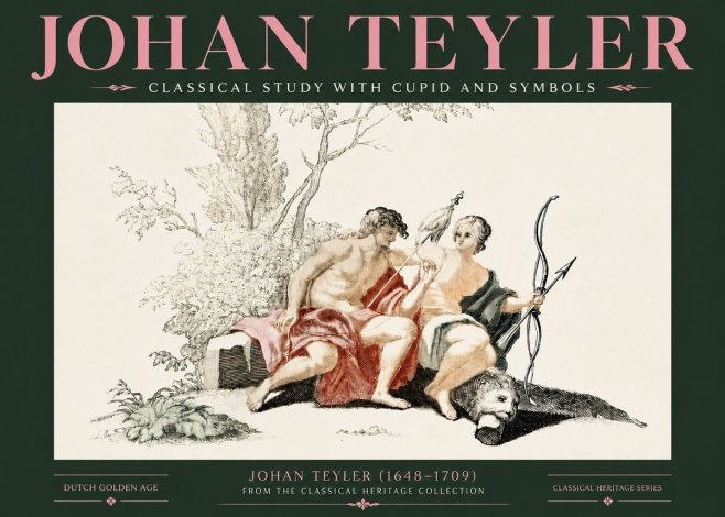 Johan Teyler Classical Study with Cupid and Symbols No4 - Plakát