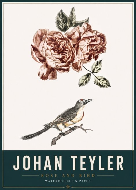 Johan Teyler Rose and Bird II No3 - Plakát