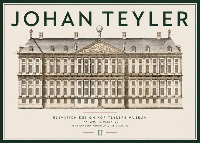 Johan Teyler Elevation Design for Teylers Museum, Haarlem No4 - Plakát