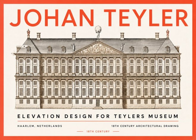 Johan Teyler Elevation Design for Teylers Museum, Haarlem No5 - Plakát
