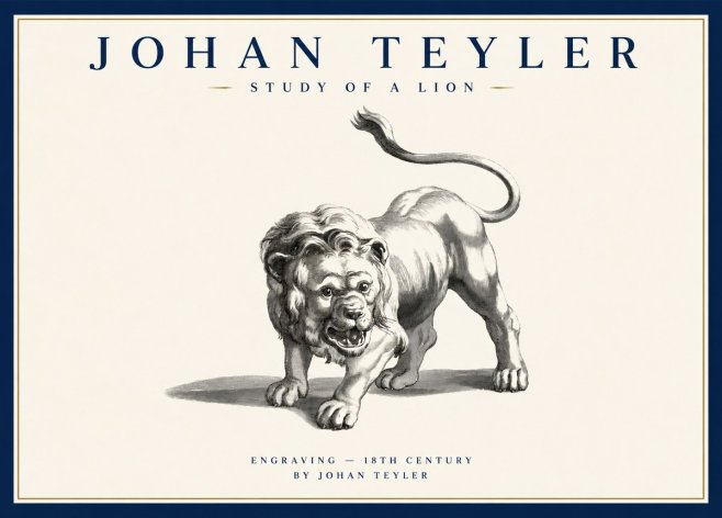 Johan Teyler Study of a Lion No1 - Plakát
