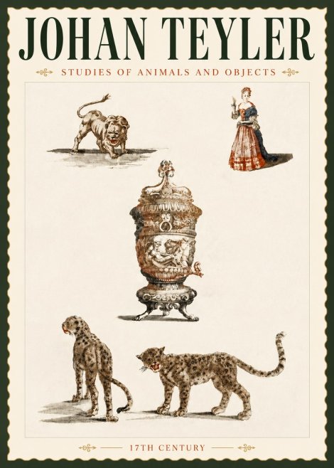 Johan Teyler Studies of Animals and Objects No5 - Plakát