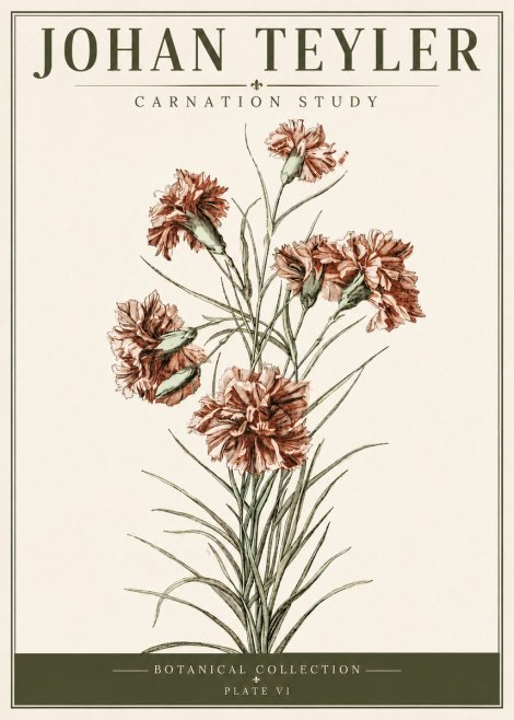 Johan Teyler Carnation Study No6 - Plakát