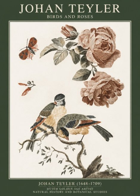 Johan Teyler Birds and Roses No1 - Plakát