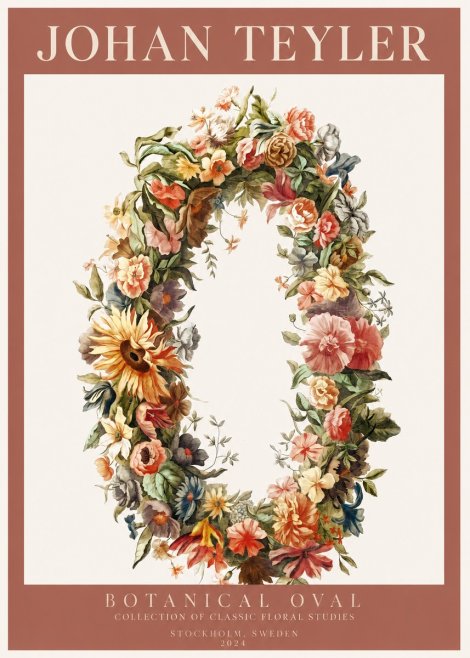 Johan Teyler Floral Oval No3 - Plakát
