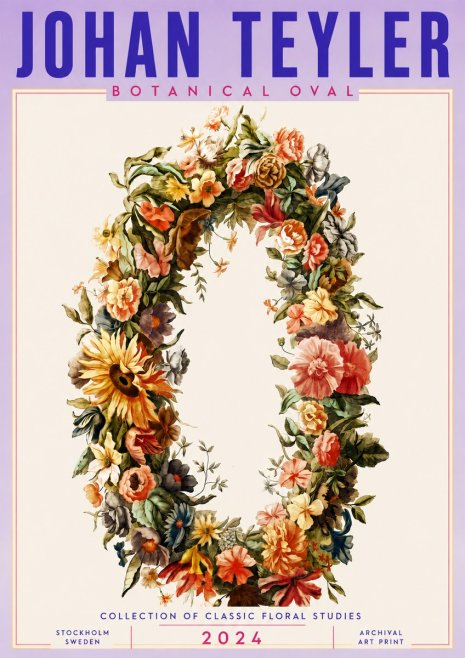 Johan Teyler Floral Oval No6 - Plakát