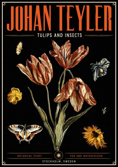 Johan Teyler Tulips and Insects No5 - Plakát