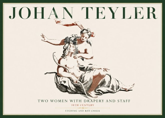 Johan Teyler Two Women with Drapery and Staff No4 - Plakát