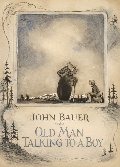 John Bauer Old Man Talking to a Boy No2 - Plakát