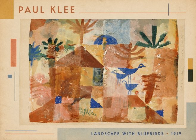 Paul Klee Landscape with Bluebirds No1 - Plakát