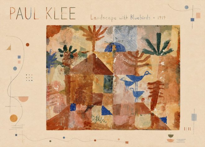 Paul Klee Landscape with Bluebirds No3 - Plakát