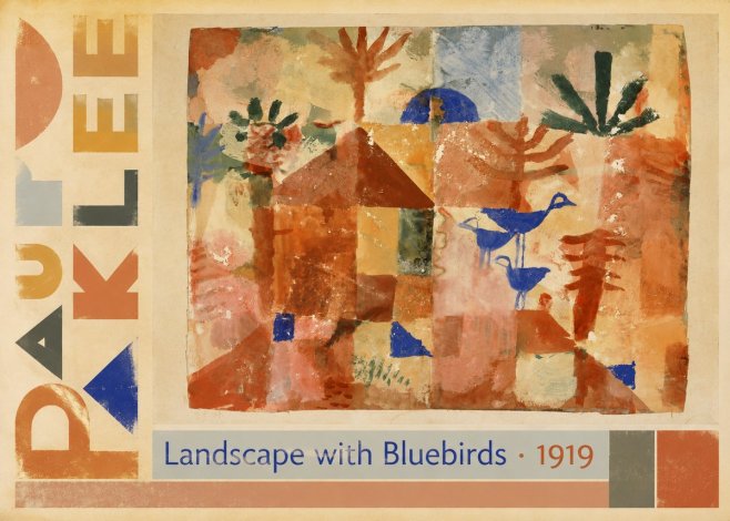 Paul Klee Landscape with Bluebirds No5 - Plakát