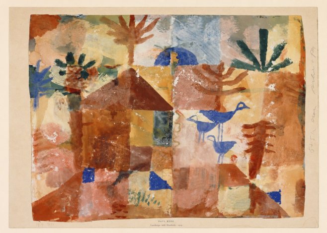 Paul Klee Landscape with Bluebirds No6 - Plakát