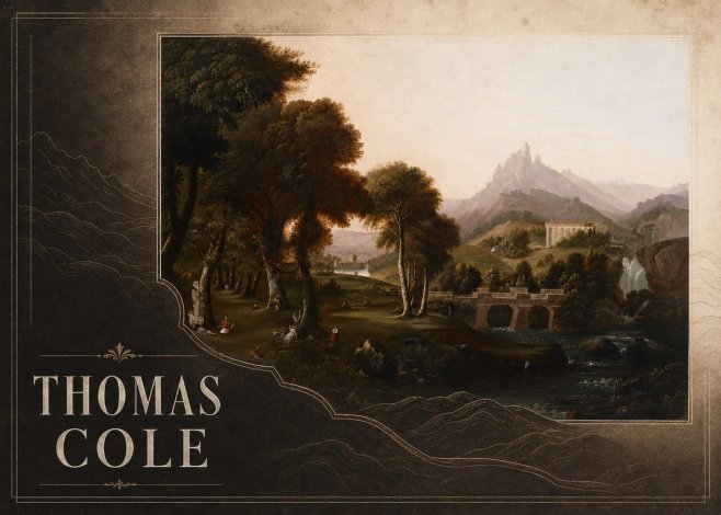 Thomas Cole The Old Mill, Sunset No4 - Plakát