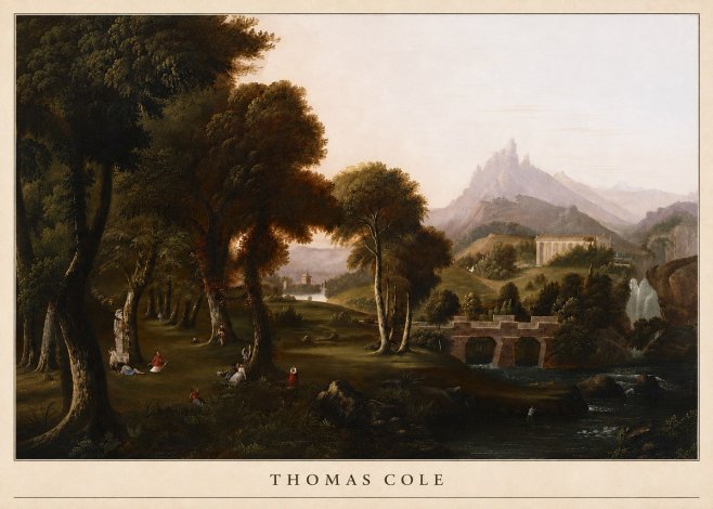 Thomas Cole The Old Mill, Sunset No5 - Plakát