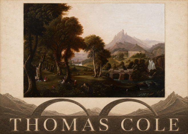 Thomas Cole The Old Mill, Sunset No6 - Plakát