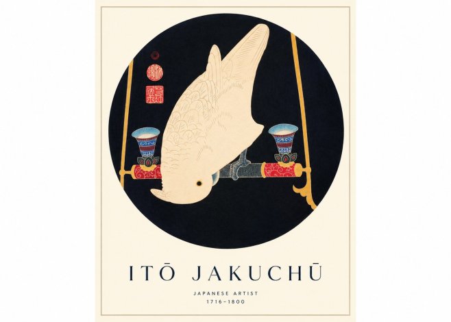 Itō Jakuchū White Cockatoo No1 - Plakát