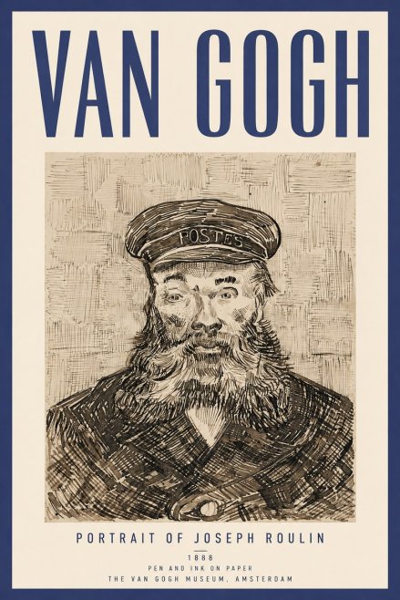 Van Gogh Portrait of Joseph Roulin I No4 - Plakát