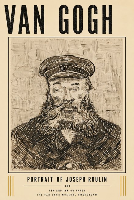 Van Gogh Portrait of Joseph Roulin I No5 - Plakát