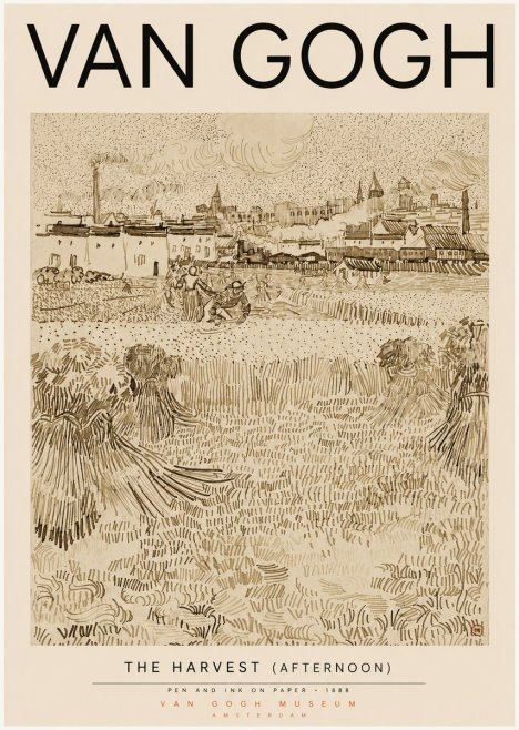 Van Gogh The Harvest (Afternoon) No3 - Plakát