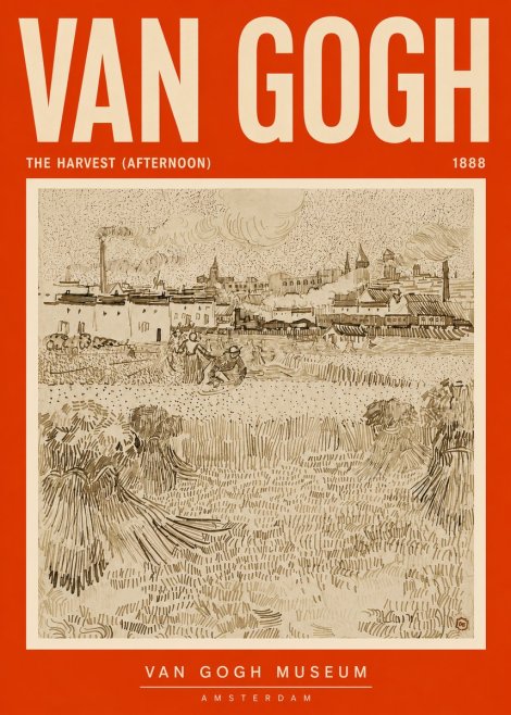 Van Gogh The Harvest (Afternoon) No5 - Plakát