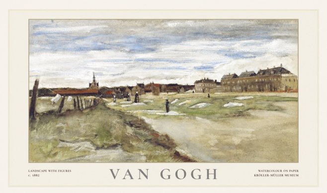 Van Gogh Landscape with Figures No1 - Plakát