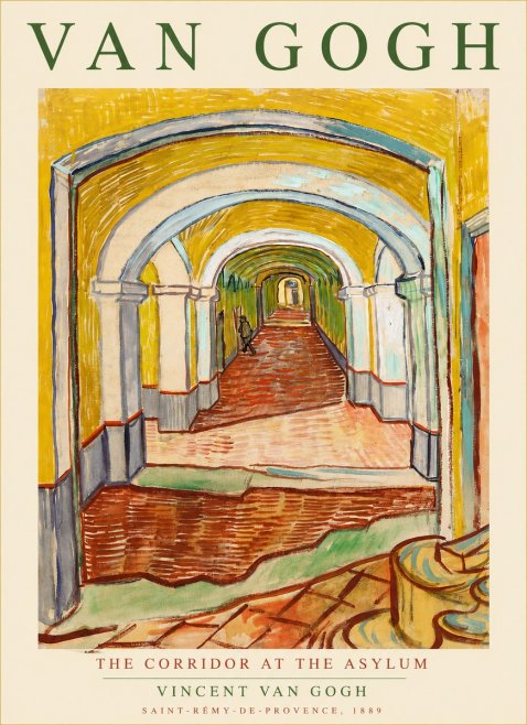 Van Gogh The Corridor at the Asylum No3 - Plakát