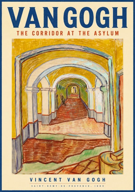 Van Gogh The Corridor at the Asylum No4 - Plakát