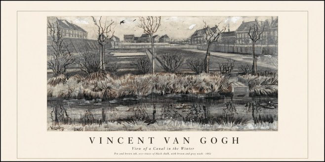 Van Gogh View of a Canal in the Winter No1 - Plakát
