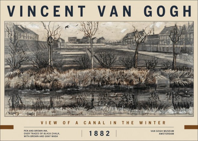 Van Gogh View of a Canal in the Winter No2 - Plakát