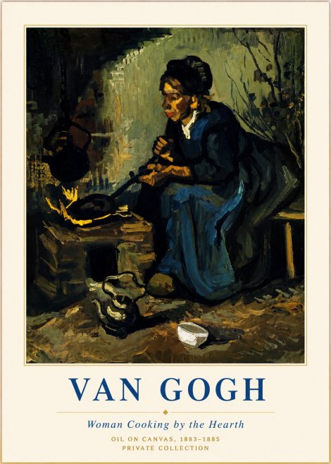 Van Gogh Woman Cooking by the Hearth No3 - Plakát