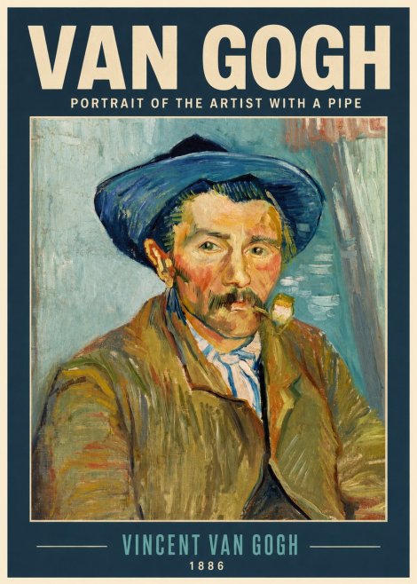 Van Gogh Portrait of the Artist with a Pipe No2 - Plakát