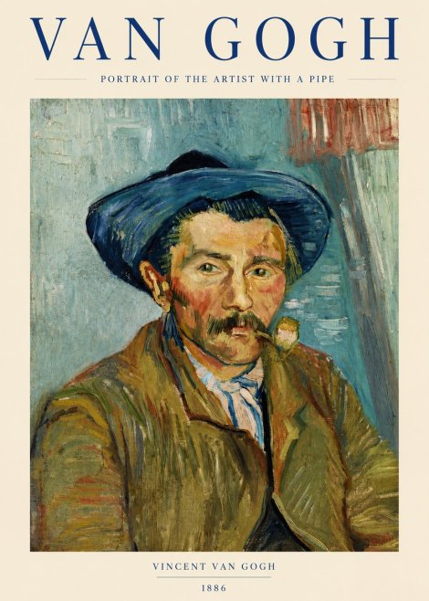 Van Gogh Portrait of the Artist with a Pipe No3 - Plakát