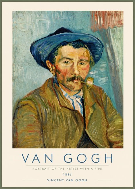 Van Gogh Portrait of the Artist with a Pipe No4 - Plakát